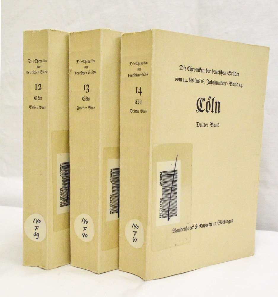 Chroniken der deutschen Städte vom 14. bis ins 16. Jahrhundert - Die Chroniken der niederrheinischen Städte. Köln. 3 volumes. Complete set.