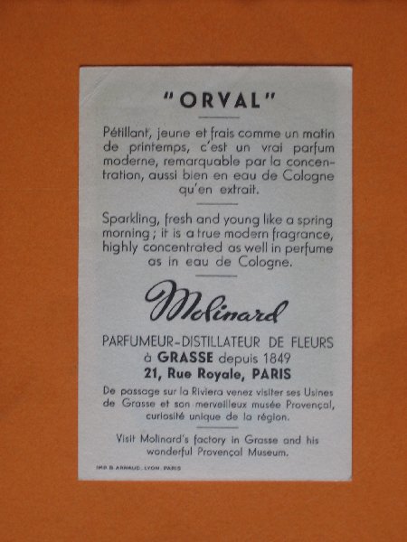 Folder - Parfum Orval, Paris