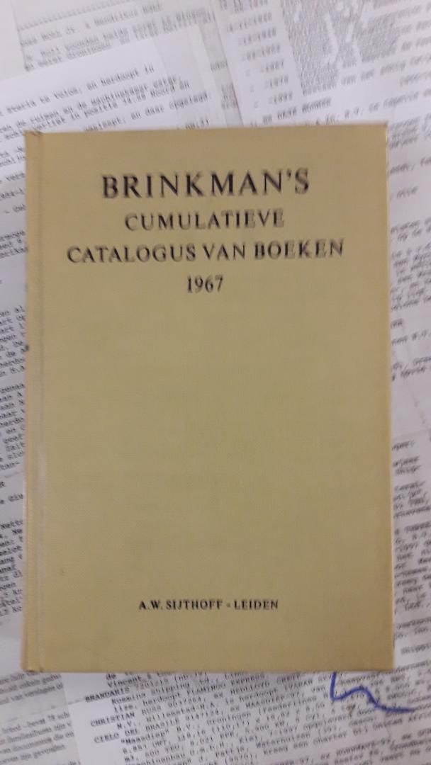 Redactie - Brinkman`s cumulatieve catalogus van boeken 1967 - 122e jaargang