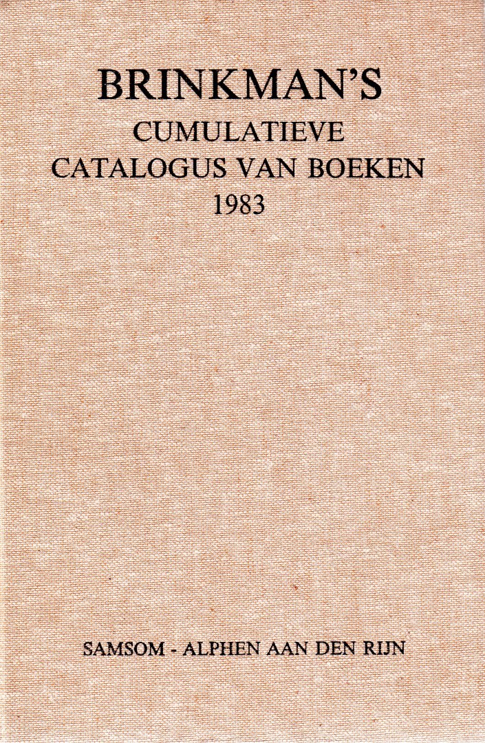  - Brinkman's cumulatieve catalogus van boeken 1983