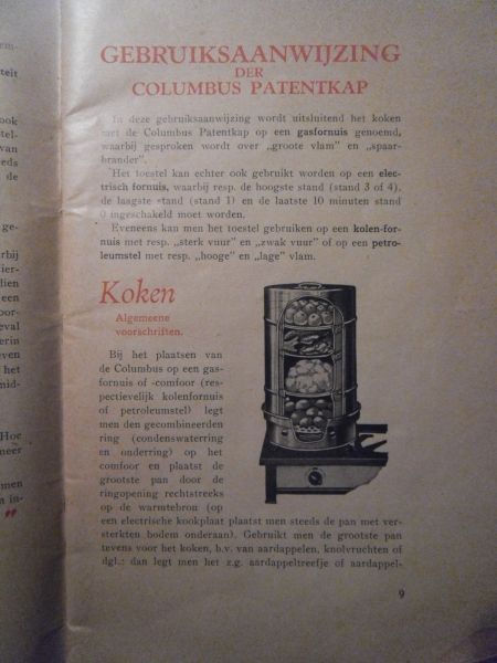 Diverse - Kookboek der Columbus Patentkap - Spaart!! Tijd geld en werk met de "Columbus"