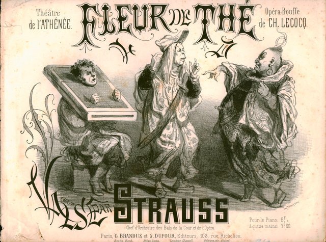 Strauss, Isaac: - Fleur de thé. Opéra bouffe de Ch. Lecocq. Valse par Strauss. Pour le piano