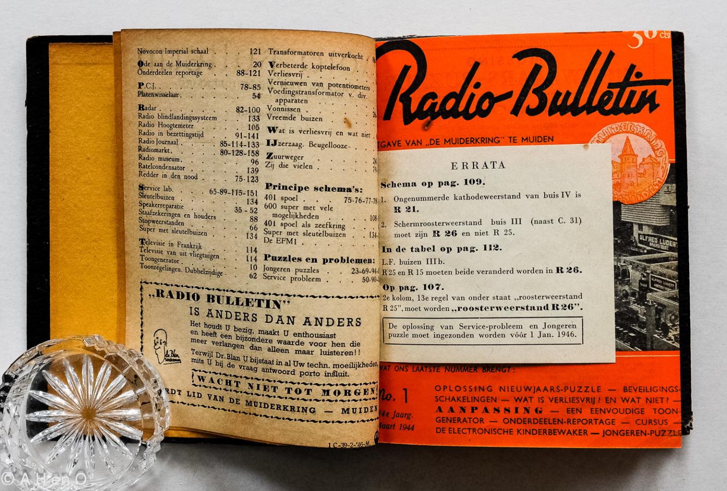  - Radio Bulletin 1944-1945 (alle nummers compleet met de omslagen, inclusief de inhoudsopgave en de errata)