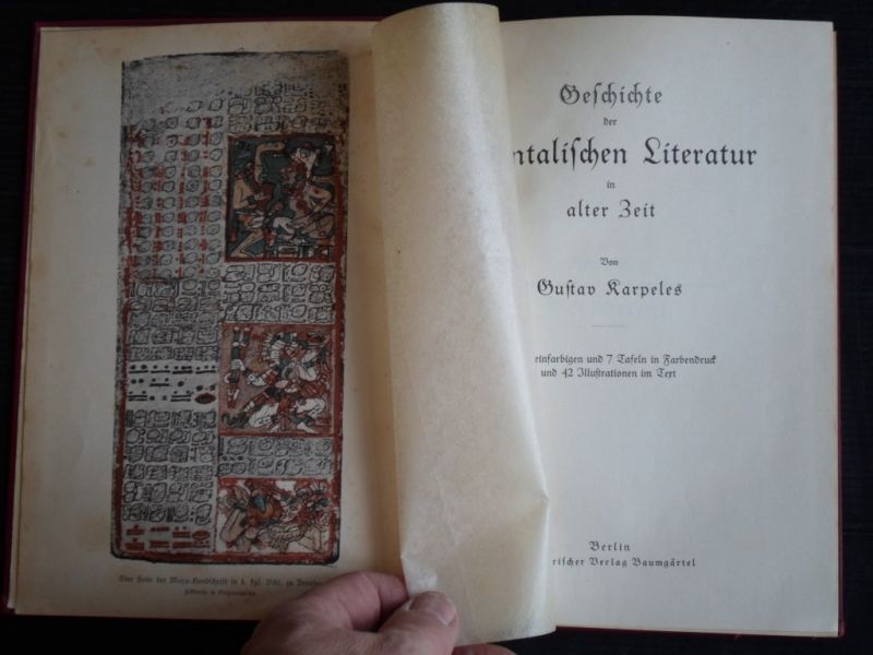 Karpeles, Gustav - Geschichte der orientalischen Literatur alter Zeit