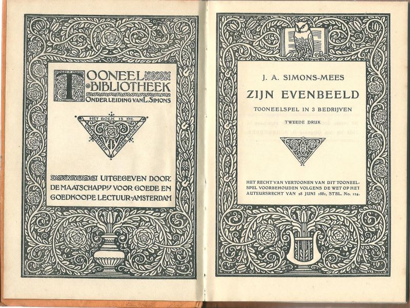 Simons-Mees, J.A. - Zijn evenbeeld : tooneelspel in 3 bedrijven