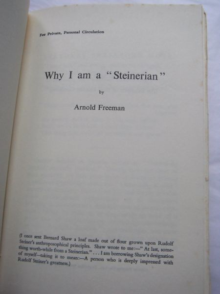 Freeman, A. - Why I am a "Steinerian"