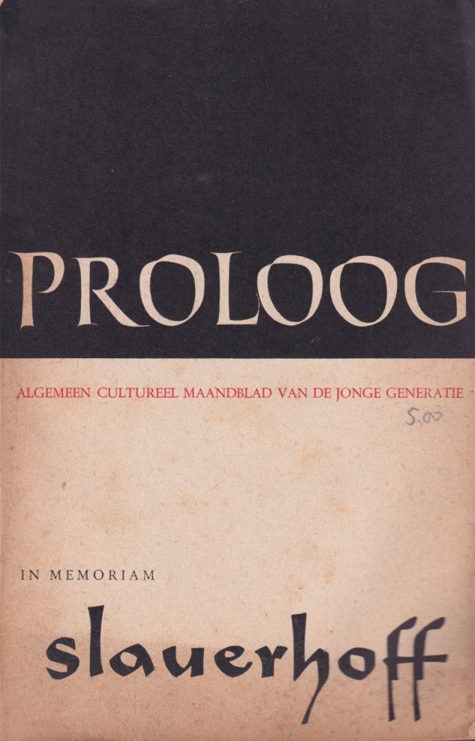 Slauerhoff, J. - In memoriam J. Slauerhoff. Bij zijn tienden sterfdag