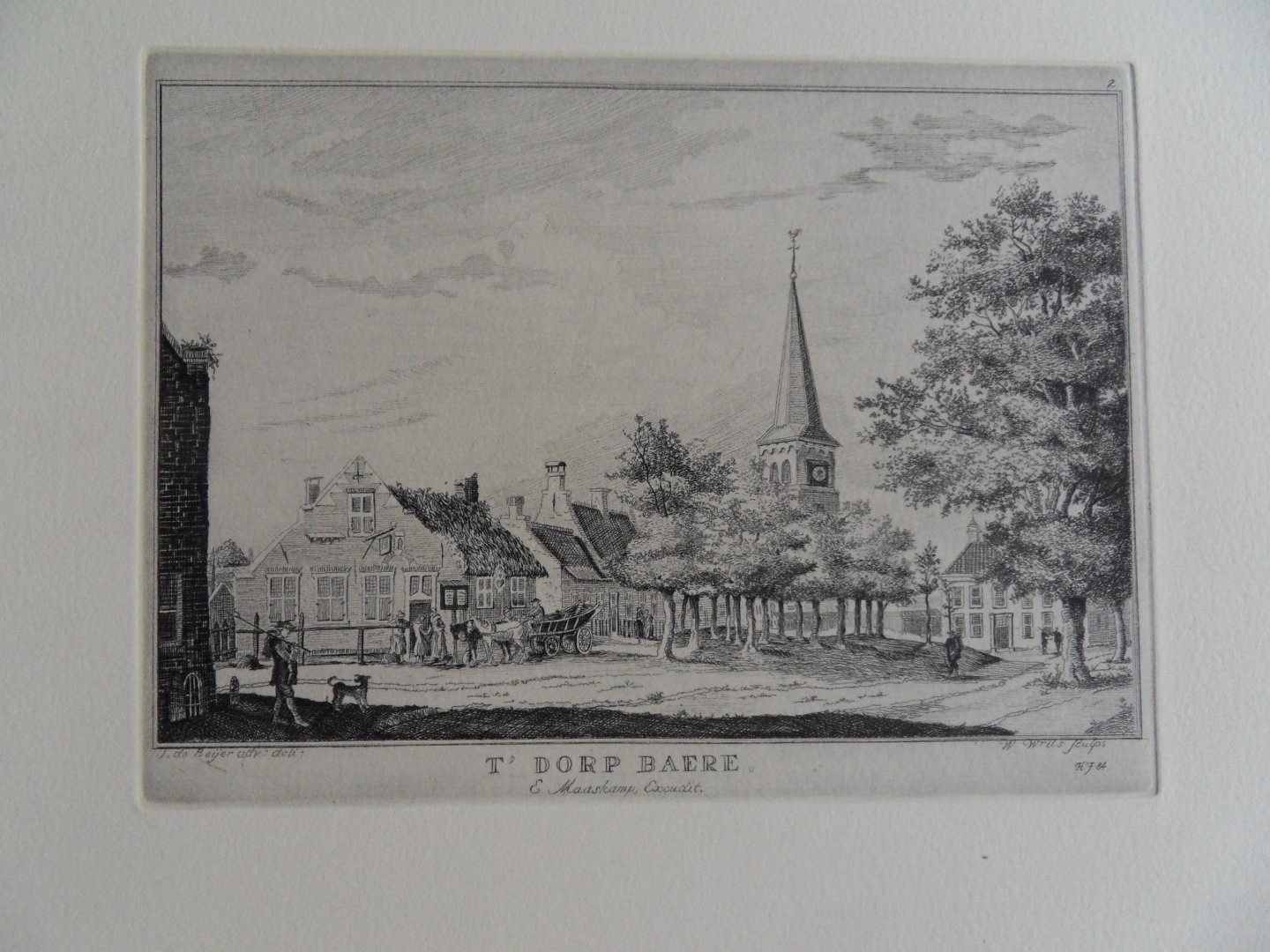 Pypers, Pieter. - T`Dorp Baere. - Zes gedichten over Baarn en omstreken uit 'Eemlandsch Tempe' van Pieter Pypers. [ Eén van de XX Romeins gen. = XIII.] [ Uniek exemplaar gemaakt voor Herber Blokland met speciaal voor hem gedrukt gedicht in de sfeer van Pypers].