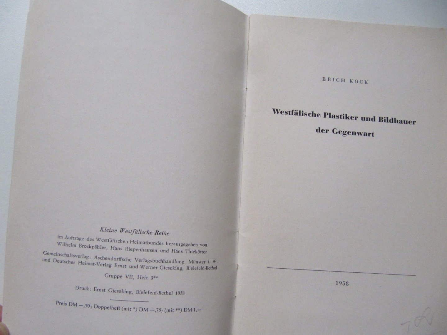 Erich Kock - Westfälische Plastiker und Bildhauer Der Gegenwart