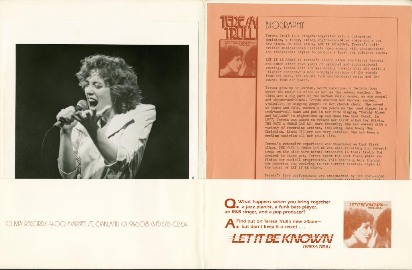 Olivia Records - Teresa Trull