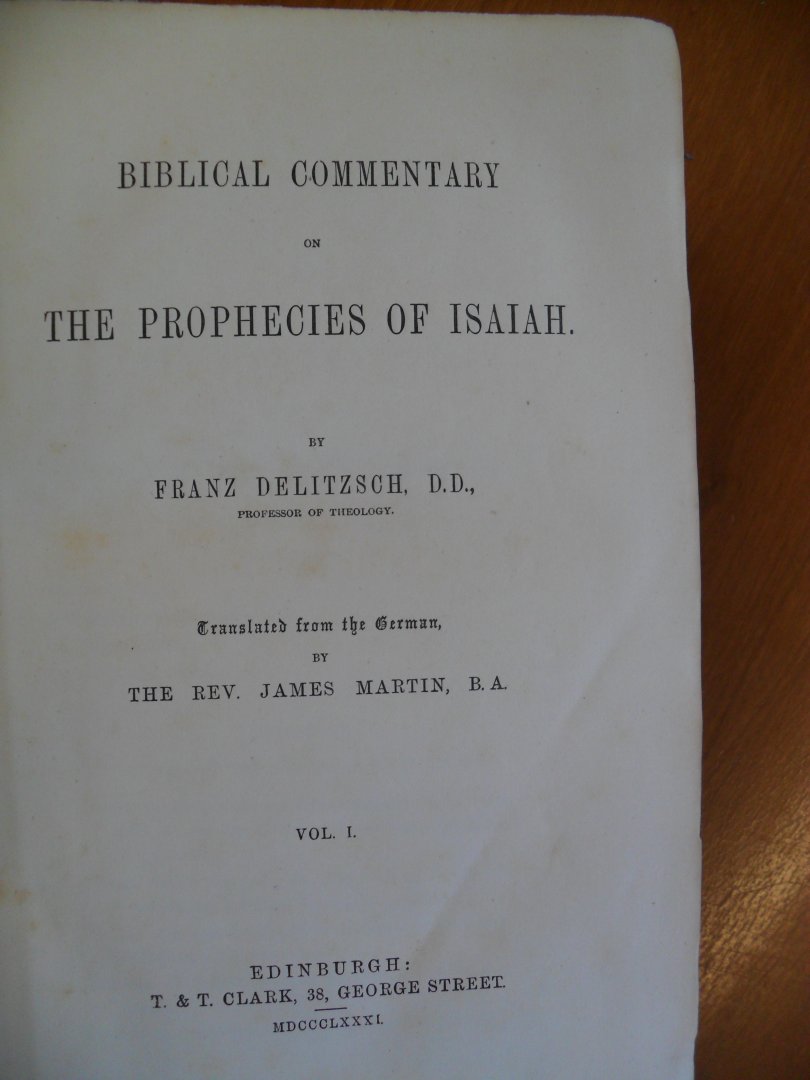 Delitzch Franz  prof. of Theology - Biblical Commentary on The Psalms 1877 Vol II + idem Vol III + The song of songs and Ecclesiastes 1877+