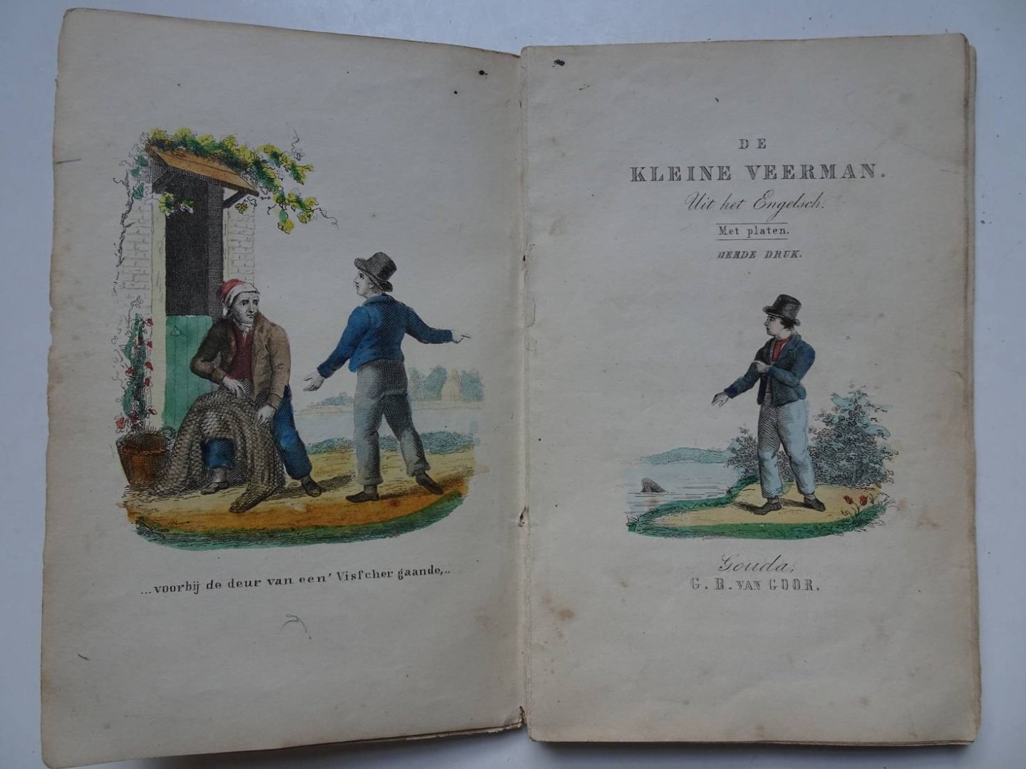 N.n.. - De kleine veerman. Een verhaal waaruit de lieve jeugd kan leeren, dat mededeelzaamheid en hulpbetoon de goedkeuring van alle brave menschen wegdragen en door Gods zegen rijkelijk beloond worden.
