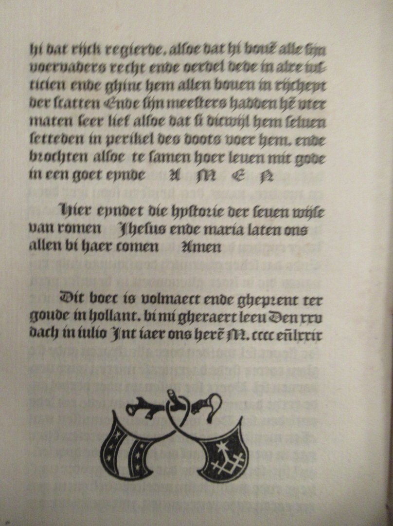 Botermans, A.J. - Die hyftorie van die feuen wijfe mannen van romen Bewerkt door A.J. Botermans. Tekst (Herdruk naar het eenig bekende exemplaar der editio princeps Ao. 1479, berustende in de Bibliotheca Academiae Georgiae Augustae te Gottingen).