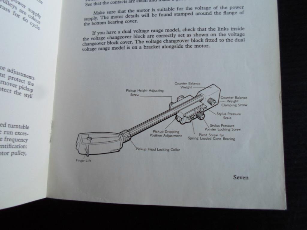  - Instruction Manuel Garrard Turntable Type AT6 Laberatory Series MarkII