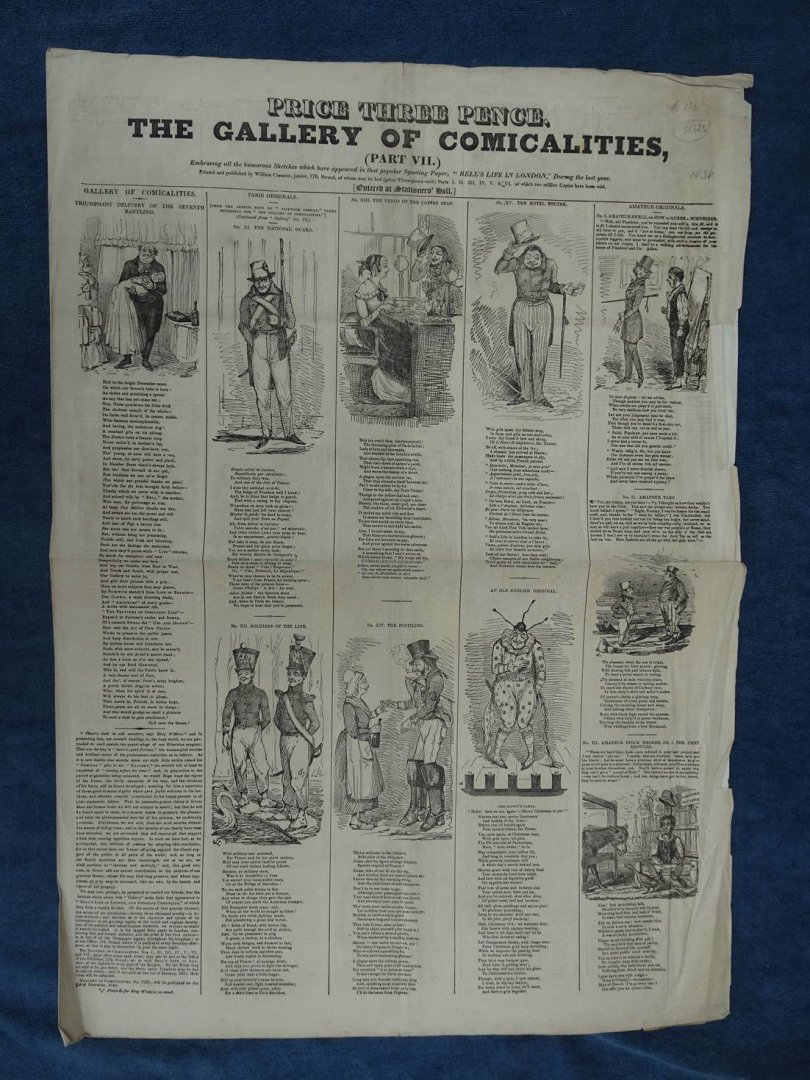 Clement, William. - The Gallery of Comicalities, Part VII. Embracing all the humorous sketches which have appeared in that popular Sporting Paper, "Bell's Life in London", during the last year.