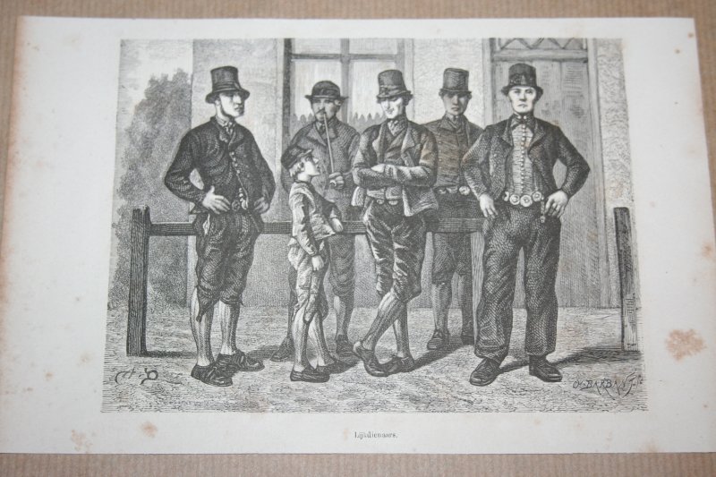  - Antieke gravure - Lijkdienaars in Zeeland - 1875