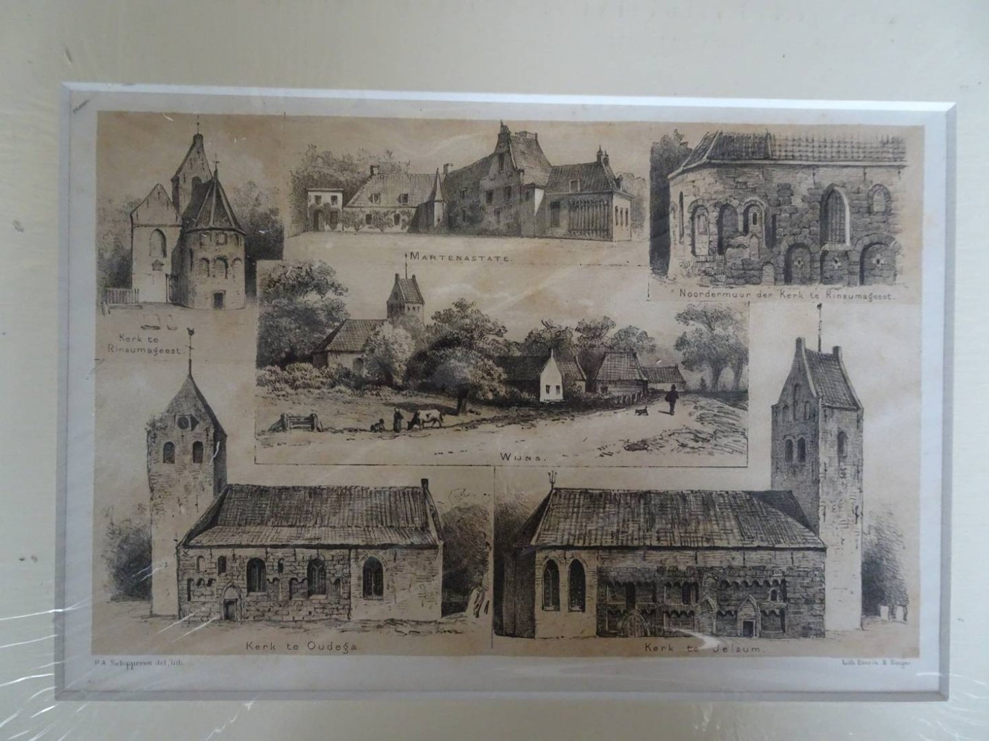 Wijns, Rinsumageest, Jelsum, Oudega.. - Wijns. Kerk te Oudega. Kerk te Jelsum. Kerk te Rinsumageest.