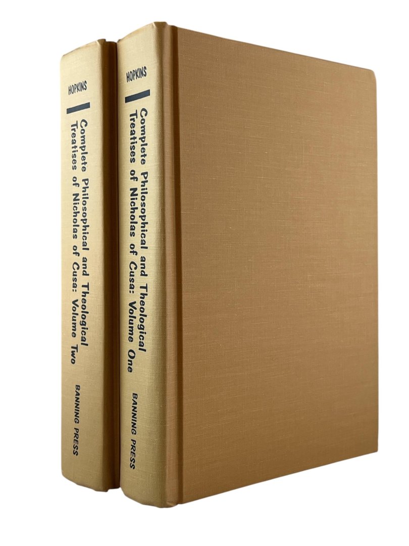 Cusa, Nicolas of (Cusanus, Nicolaus). - Complete philosophical and theological treatises of Nicholas of Cusa. Volume 1: De docta ignorantia -- De coniecturis -- De Deo abscondito -- De quaerendo deum -- De filiatione Dei -- De dato patris luminum -- De genesi -- De ignota litteratur...