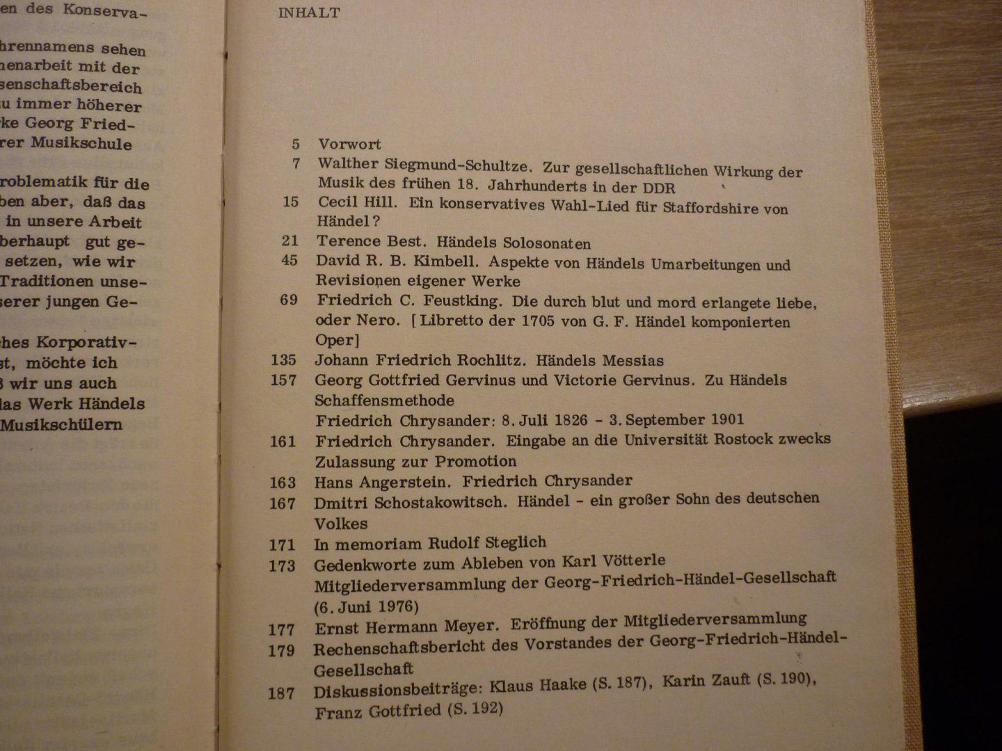 Händel; Georg Friedrich (1685–1759) - Jahrbuch 23. jahrgang 1977; herausgegeben von der Georg Friedrich Handel-Gesellschaft
