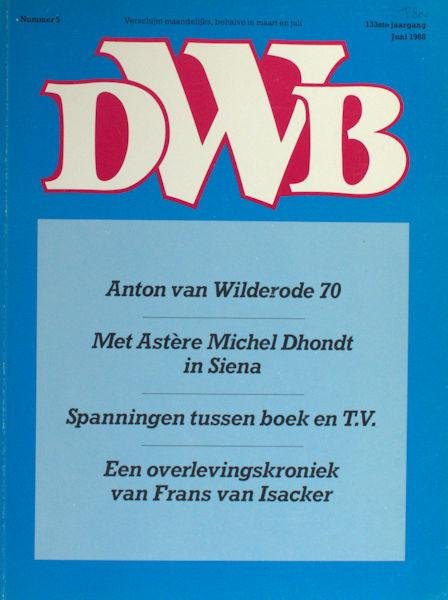 Wilderode, Anton van - Marcel Janssens e.a. - DWB. Anton van Wilderode.