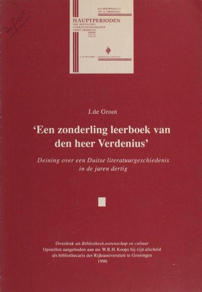 Groot, J. de. - 'Een zonderling leerboek van de heer Verdenius'.