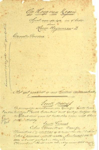 Heijermans, Herman. - Op hoop van zegen.