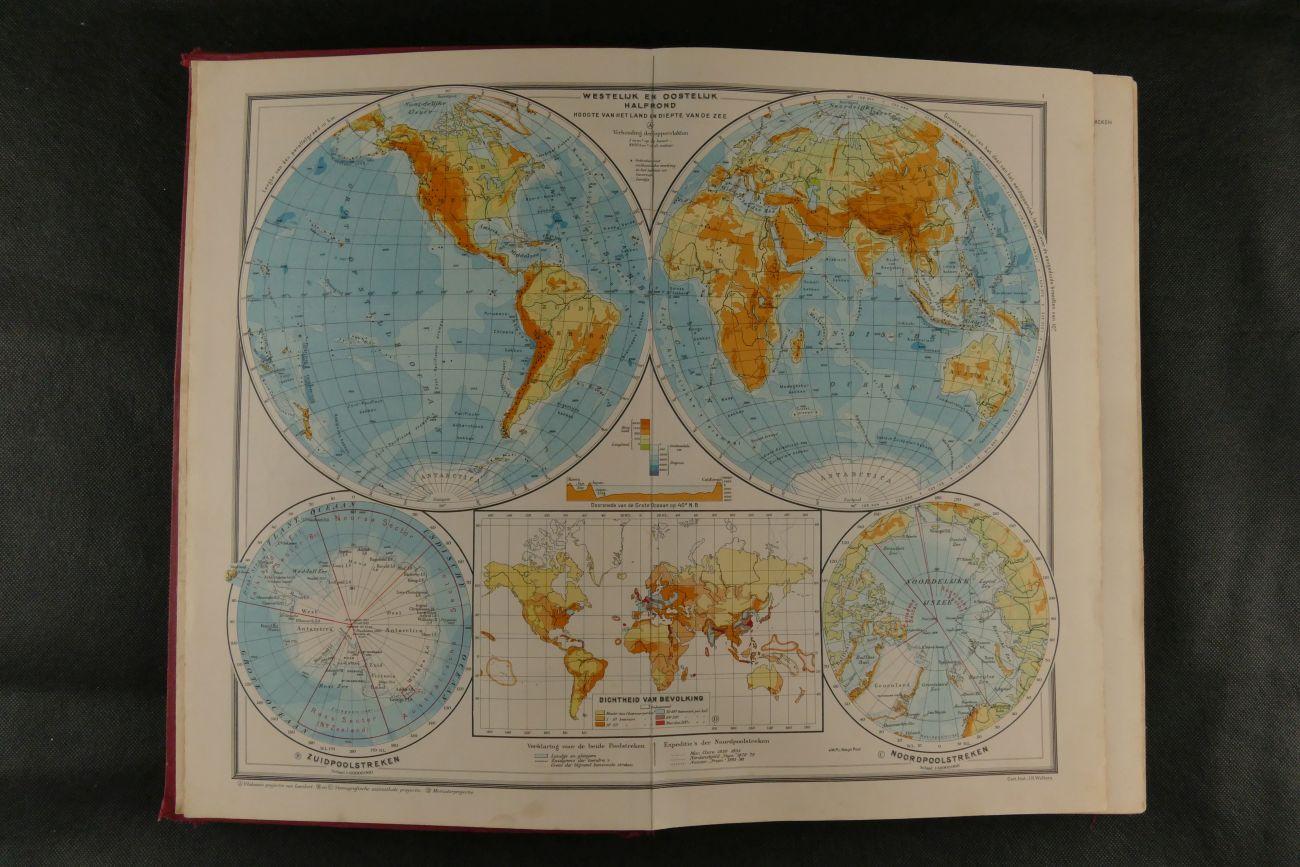 Bos, P.R., Niermeyer, J.F. - Atlas der gehele aarde (4 foto's)