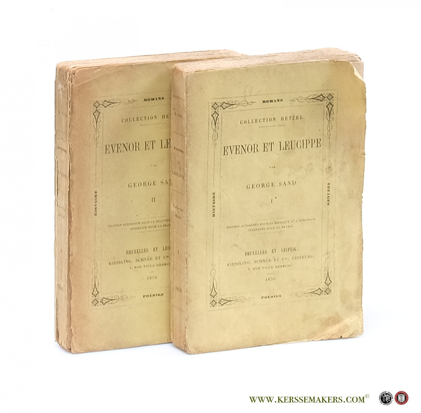 Sand, George - Evenor et Leucippe, 1 & 2 (complete). Édition autorisée pour la Belgique et l'étranger, interdite pour la France.