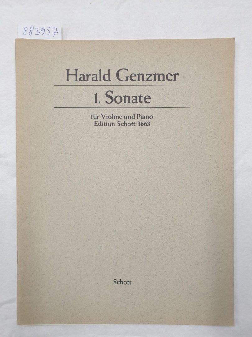 Genzmer, Harald: - 1. Sonate für Violine und Piano :