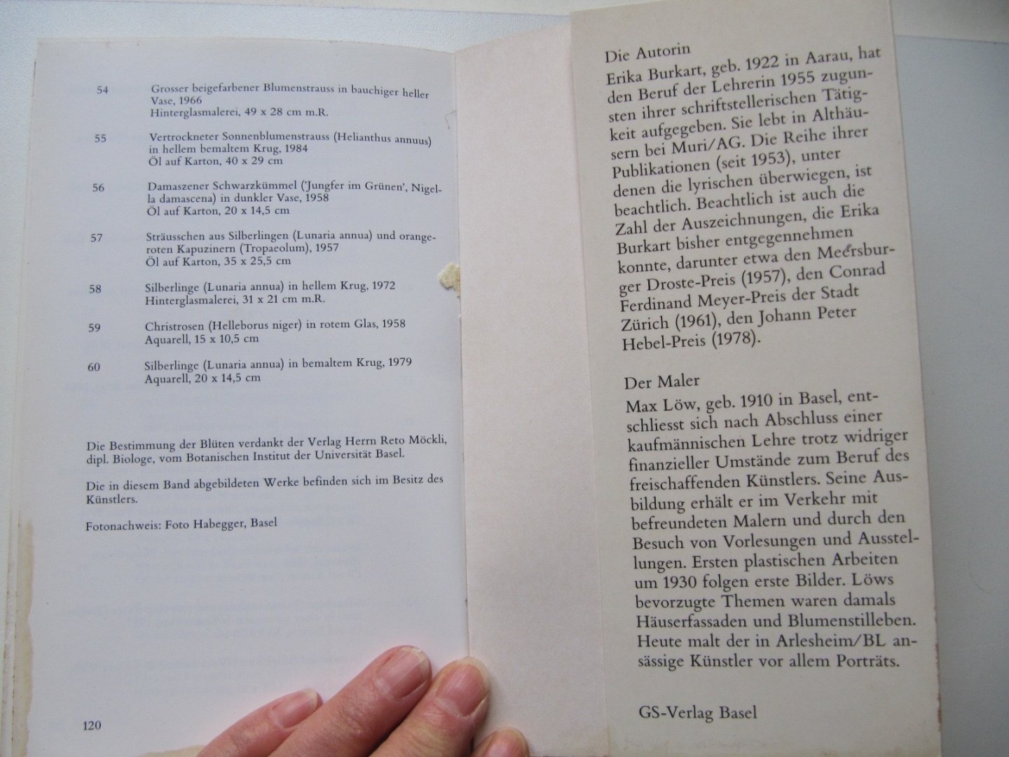 Erika Burkart - Ich suche den blauen Mohn-Pflanzengedichte