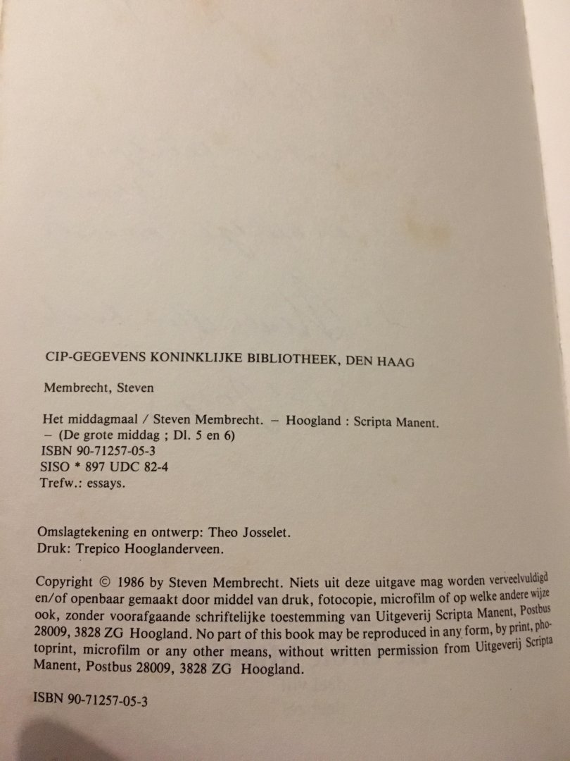 Membrecht - Grote middag 5/6 middagmaal