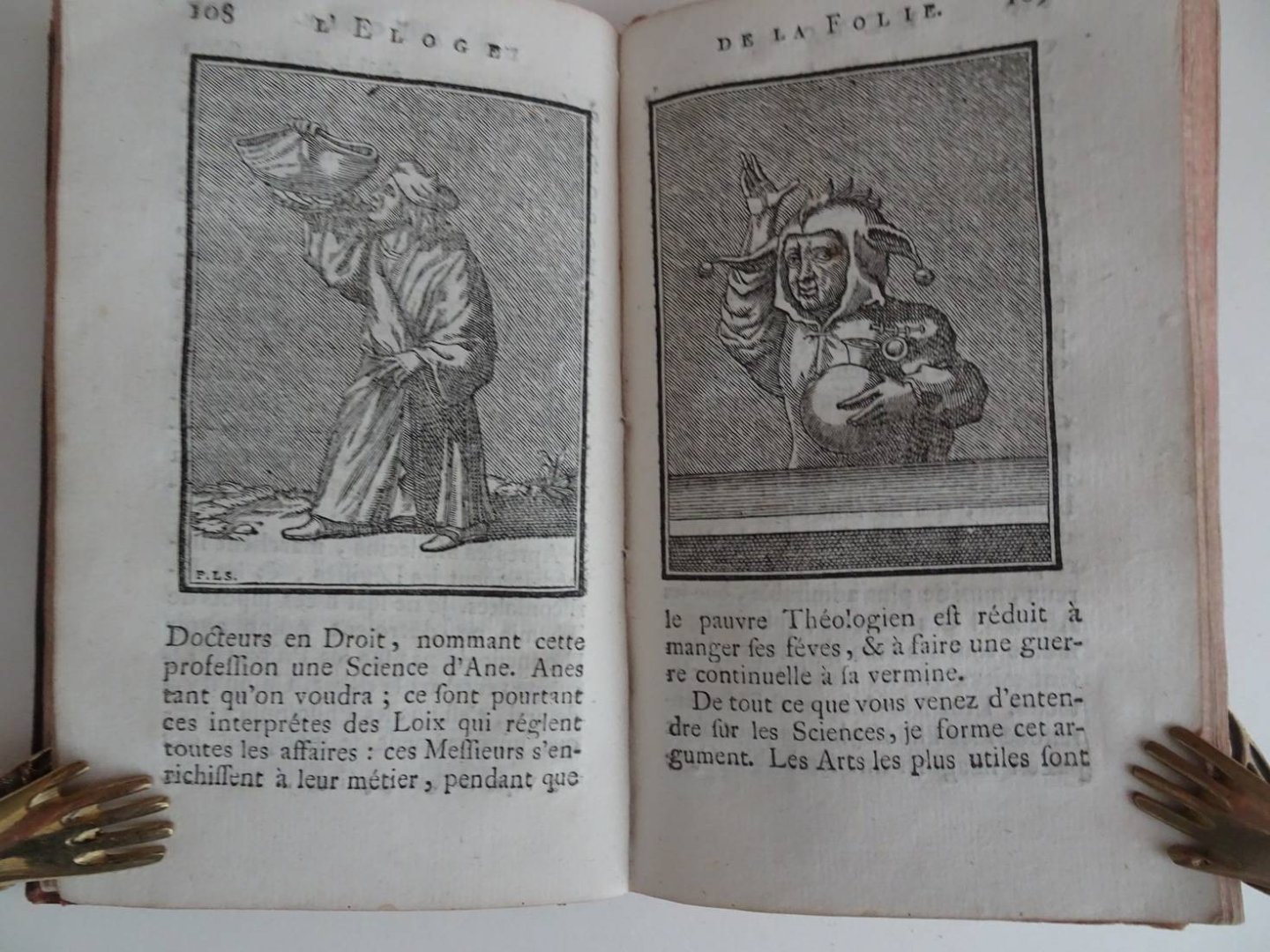 Erasme traduit par M.Gueudeville.. - L'Eloge de la Folie, composé en forme de Déclaration par Erasme,  et traduit par Monsieur Gueudeville, avec Notes de Gerard Listre & les belles Figues de Holbein; le tout sur l'Original de l'Académie de Bale.
