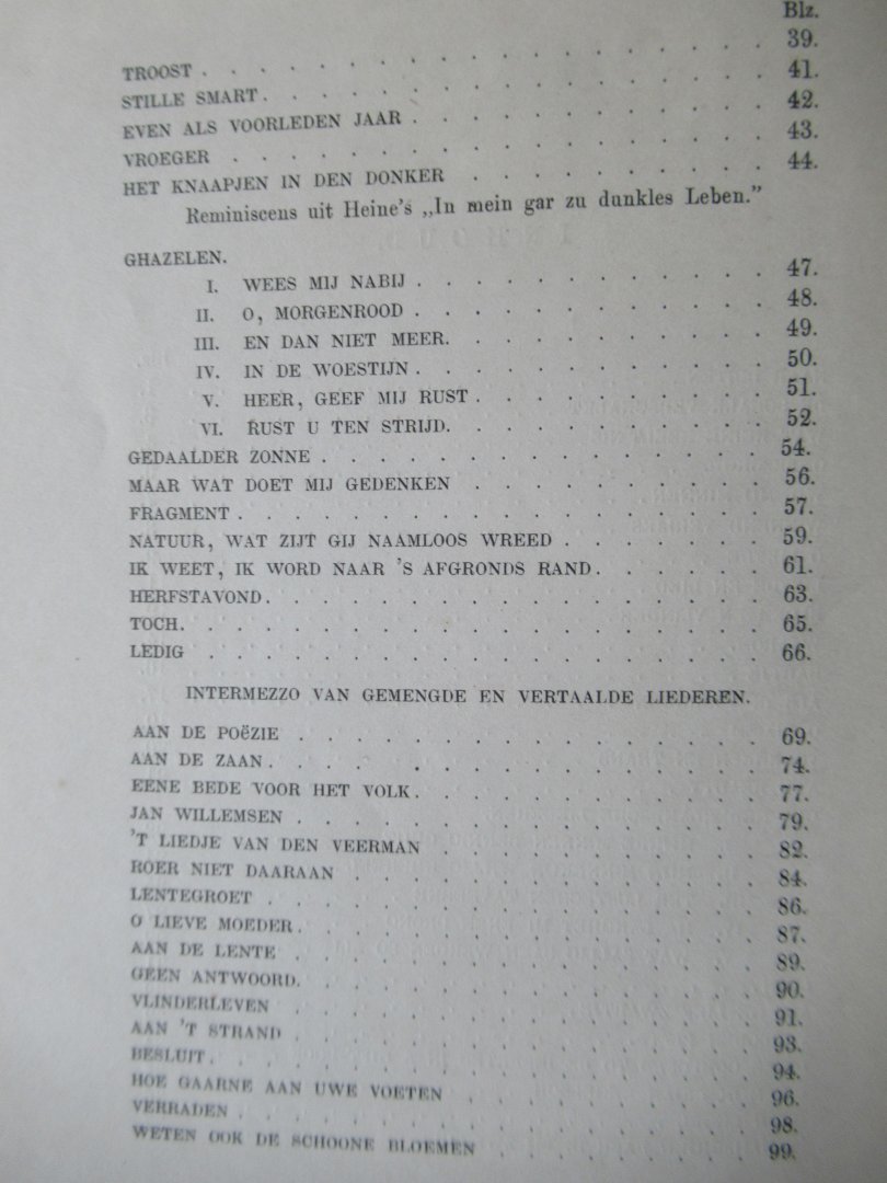 Honigh, C. - Mijne lente. Liederen