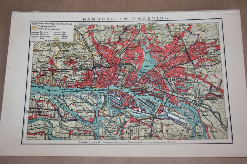  - Oude kaart/ plattegrond - Hamburg  - circa 1905