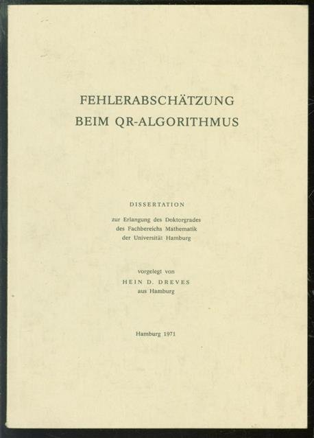 H.D. Dreves - Fehlerabschätzung beim Qr-Algorithmus.