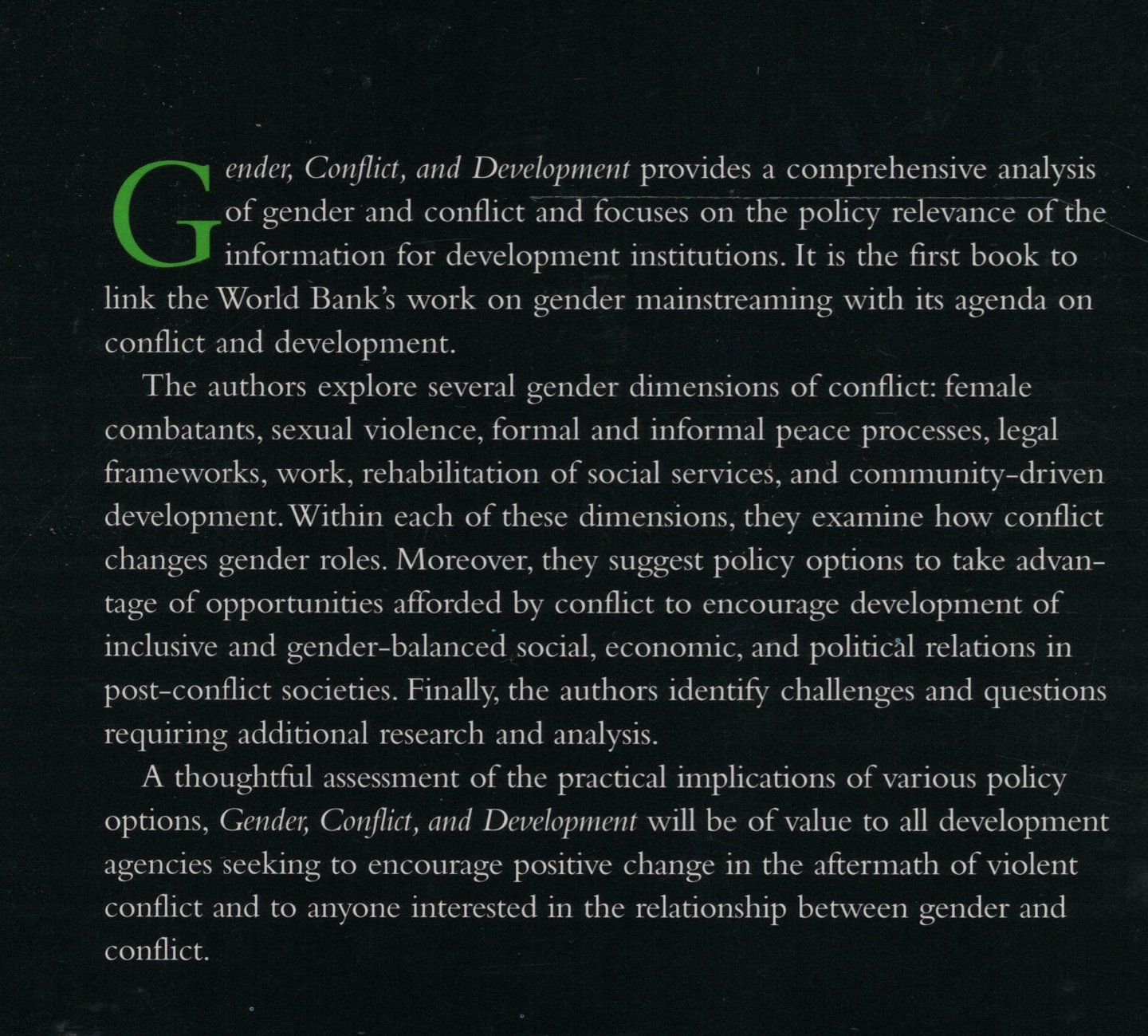 Bouta, Tsjeard, Georg Frerks & Ian Bannon - Gender, Conflict, And Development