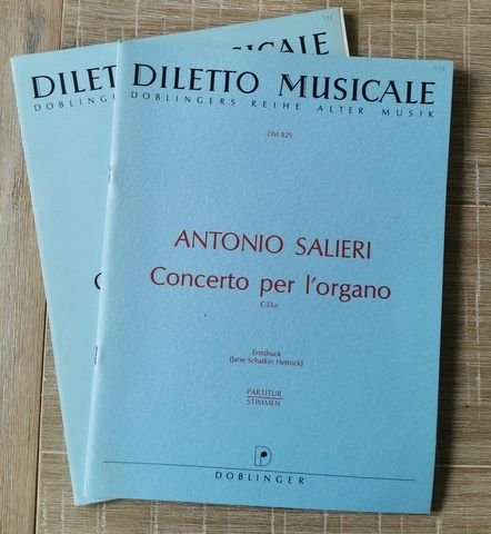Salieri, Antonio: - Concerto per l`organo C-Dur. Erstdruck.