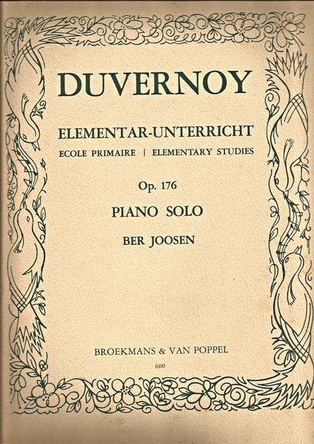 Duvernoy, J.B. - Elementar-Unterricht Op.176. Rev. Ber Joosen. Piano solo