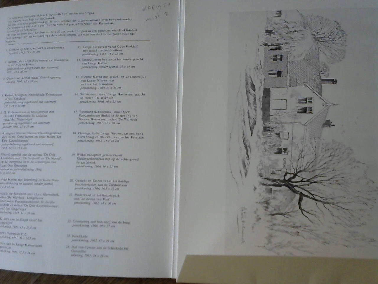 Octave DeConinck - Map met Tekeningen en aquarellen van Schiedam en Kethel,  MIST nr 1