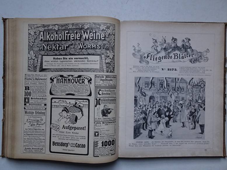 Schneider, J. (ed.). - Fliegende Blätter. No. 3167-3179 (1906). 13 vols. in 1 binding.