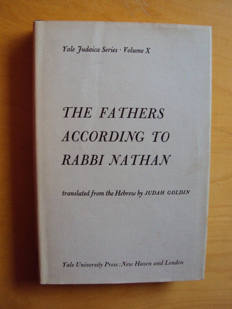 Goldin, Judah (transl.) - The Fathers according to Rabbi Nathan