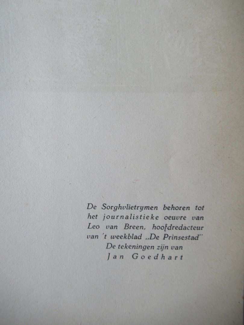 Breen, Leo van - Sorghvlietrymen naar Jacob Cats