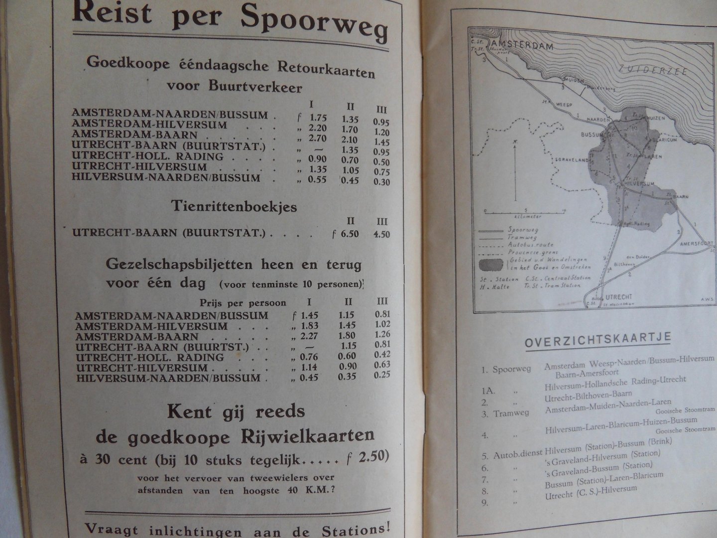 Stork, mr. A.W. - Wandelingen en Rijwieltochten in Het Gooi en Omstreken.