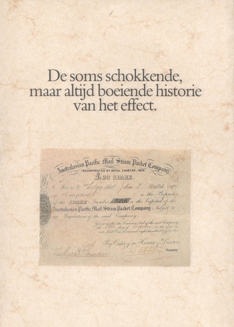 Noordman, Th. B.J. & Warnderink Vinke, R. - De soms schokkende, maar altijd boeiende historie van het effect