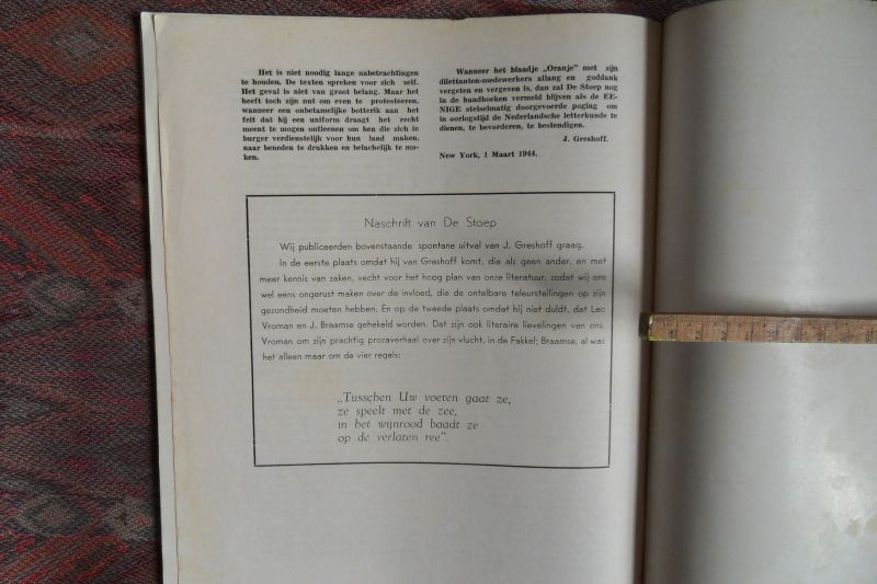 Molen, F.J. van der; Tournier, Luc. (uitgevers van deze periodiek). - De Stoep Nederlands Periodiek. - Tweede Serie, no 3. April 1944.