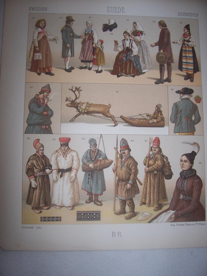 Racinet, Auguste (1825-1893) - 50 litho's (1888) uit: Le costume Historique.