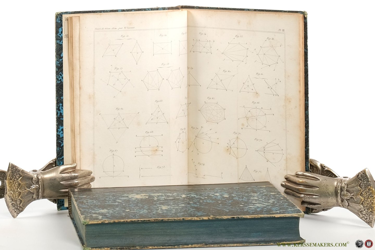 Vincent, A. J. H. / M. Bourdon. - Cours de géométrie élémentaire. Cinquième edition. [ 2 volumes, text and plates ].