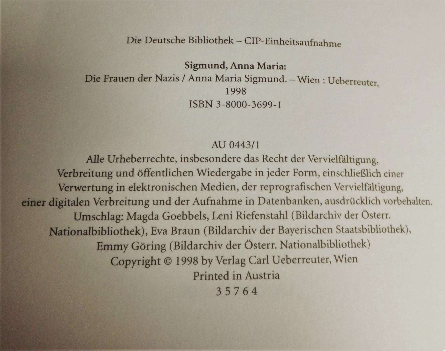 Sigmund, Anna Maria - Die Frauen der Nazis [1.dr]