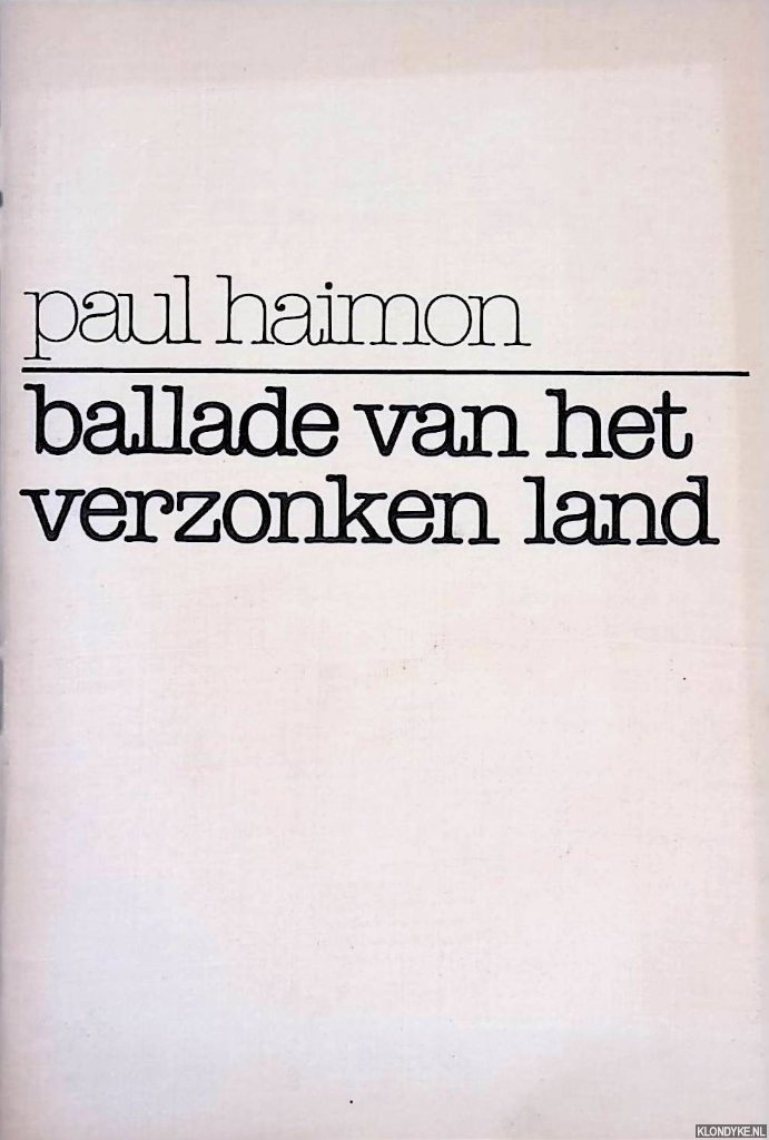 Haimon, Paul - Ballade van het verzonken land