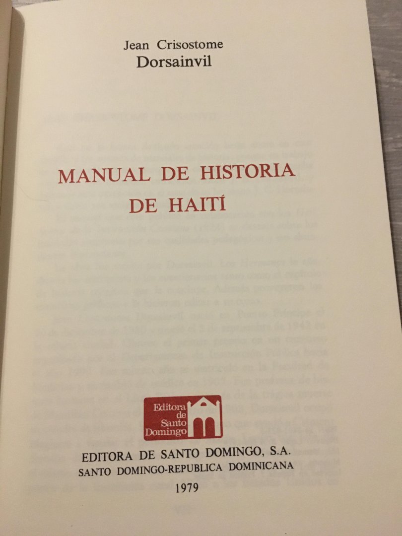 Jean Crisostome Dorsainvil - Manual De Historia De Haïti